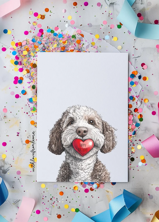 Lagotto Romangolo Birthday With Love Card