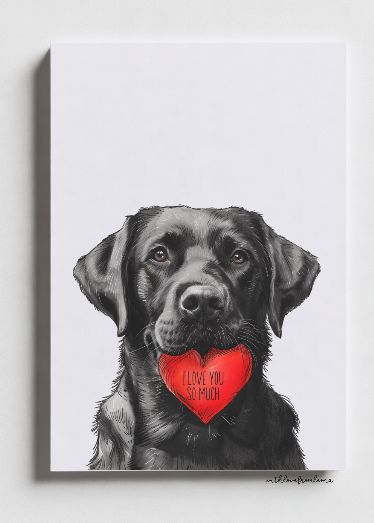 Black Lab With Love Card