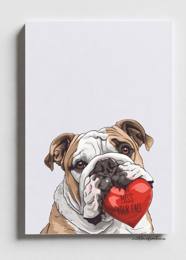 Bulldog With Love Card
