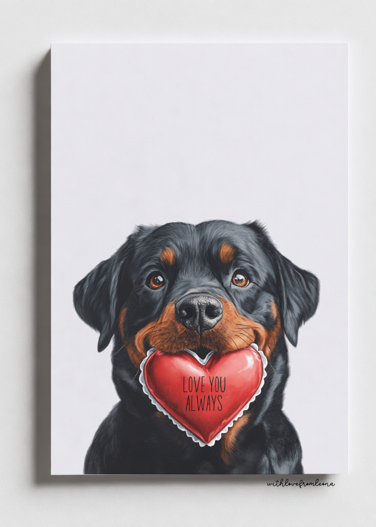 Rottweiler With Love Card