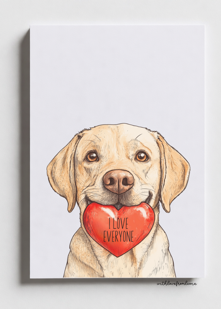 Yellow Lab With Love Card