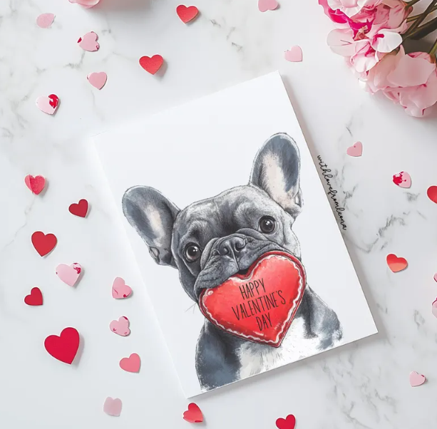 French Bulldog Valentine's Day Personalized Card