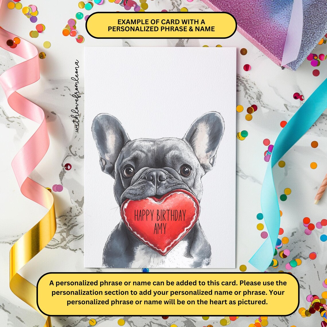 French Bulldog Birthday Card