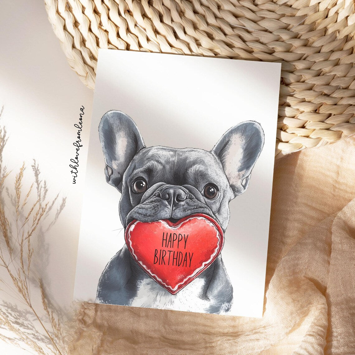 French Bulldog Birthday Card