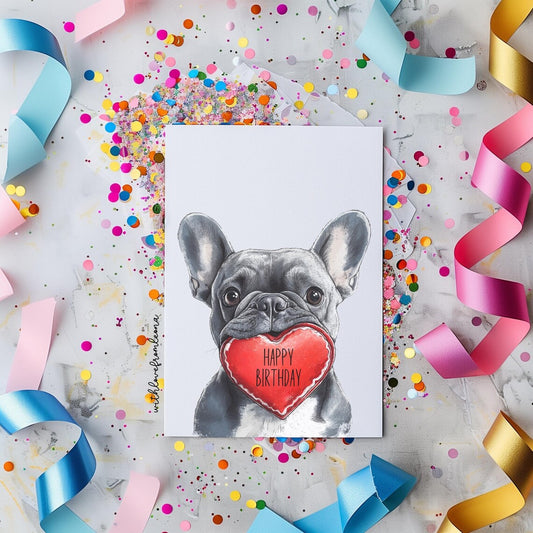 French Bulldog Birthday Card