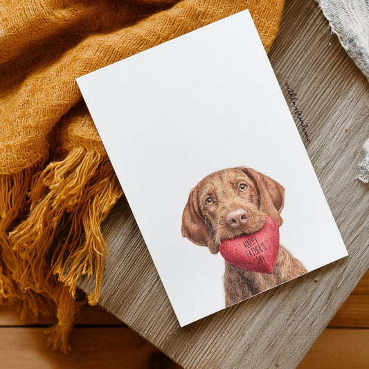Wirehaired Vizsla Dog Dad Father’s Day Card