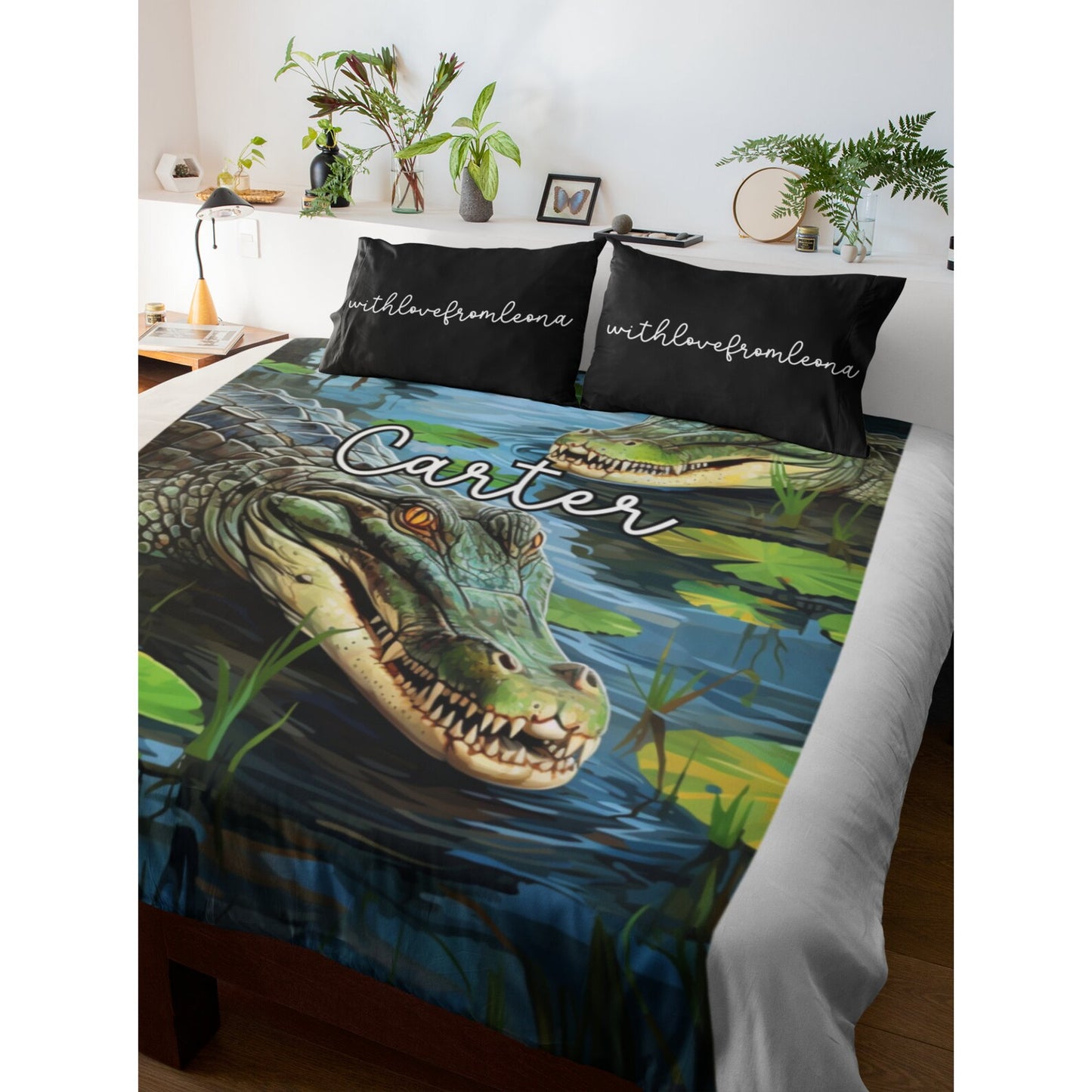 Personalized Alligator Blanket | Custom Name Gift for Alligator Lovers