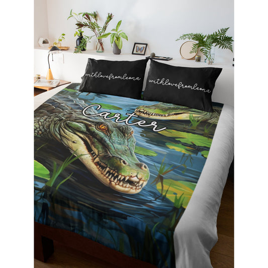 Personalized Alligator Blanket | Custom Name Gift for Alligator Lovers