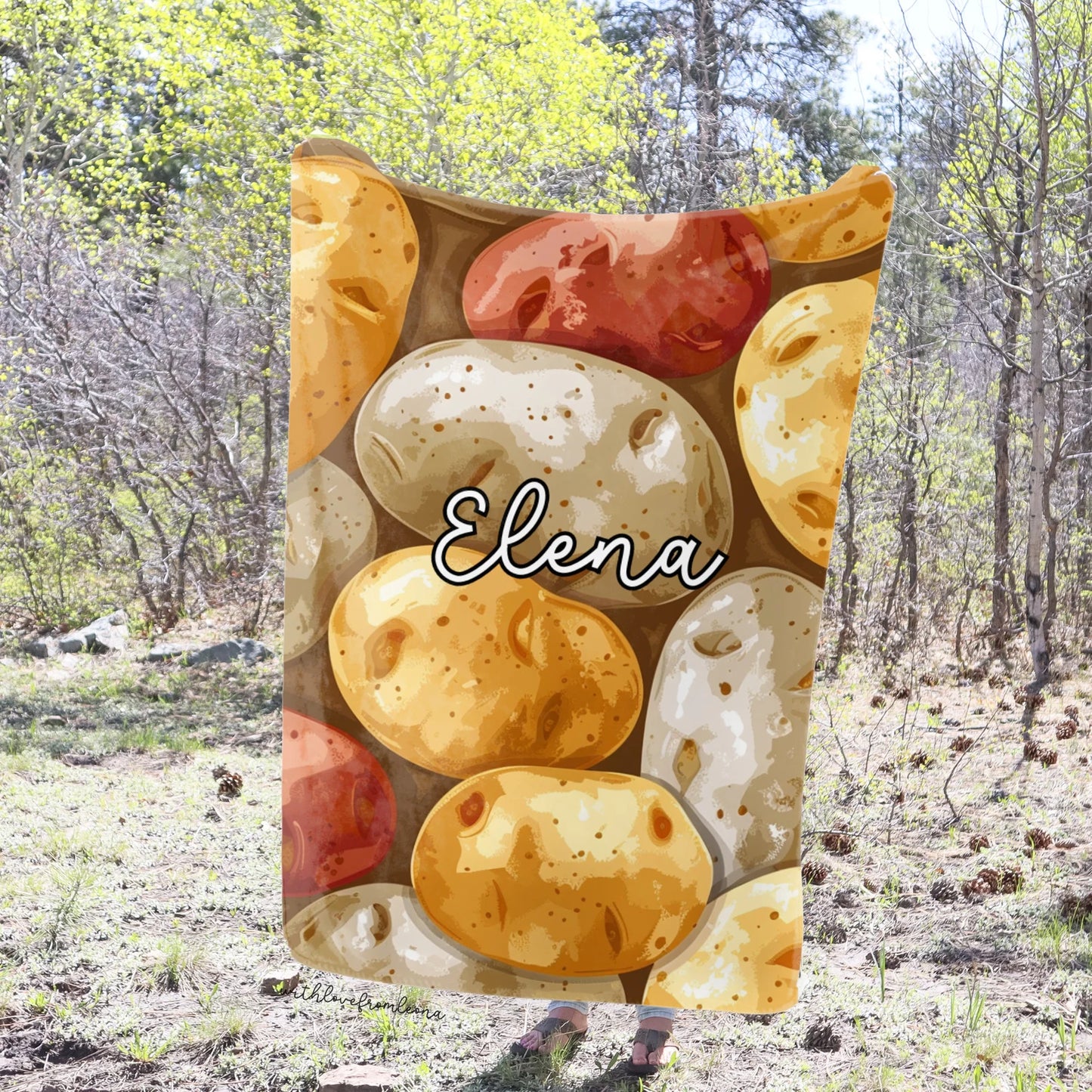 Personalized Potatoes Blanket | Custom Name Gift for Potato Lovers
