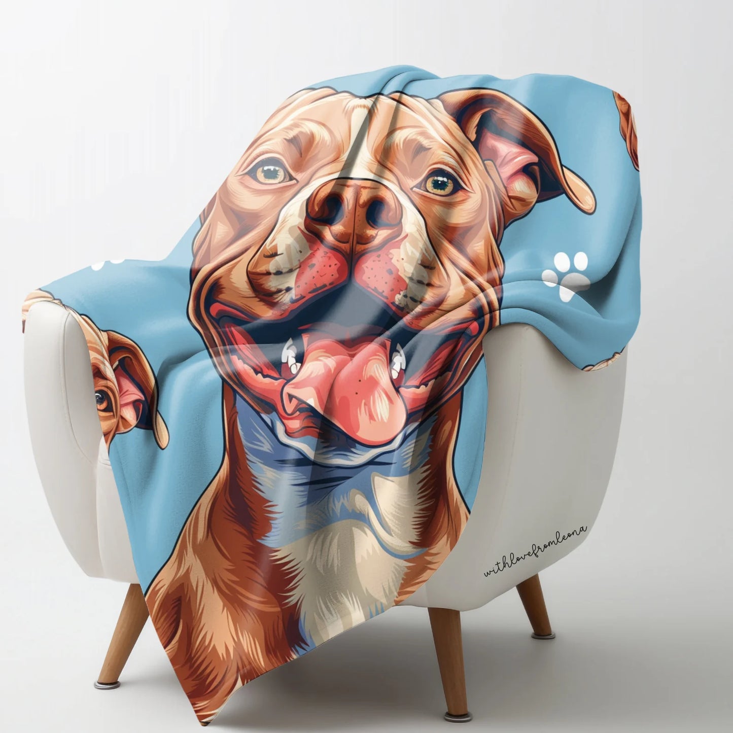Personalized Pitbull Blanket | Custom Name Gift for Pitbull Lovers