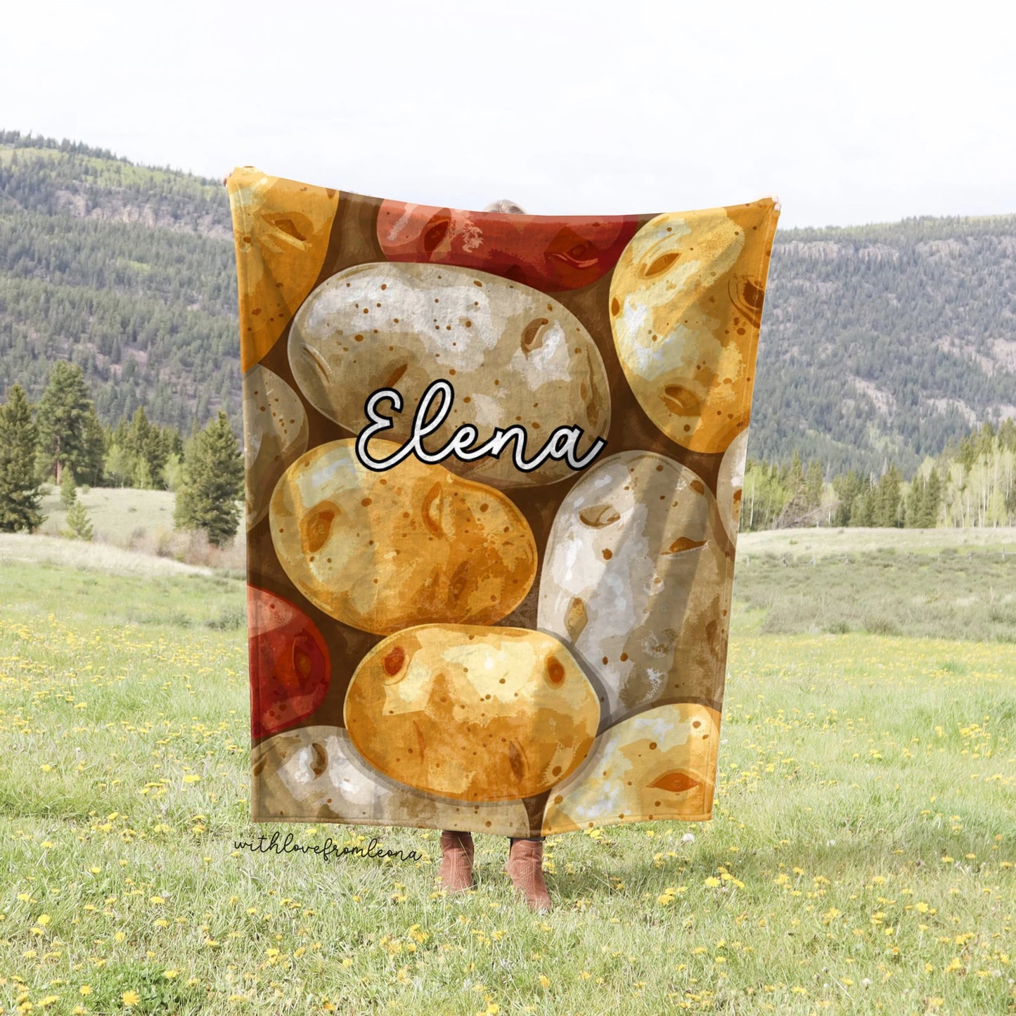 Personalized Potatoes Blanket | Custom Name Gift for Potato Lovers