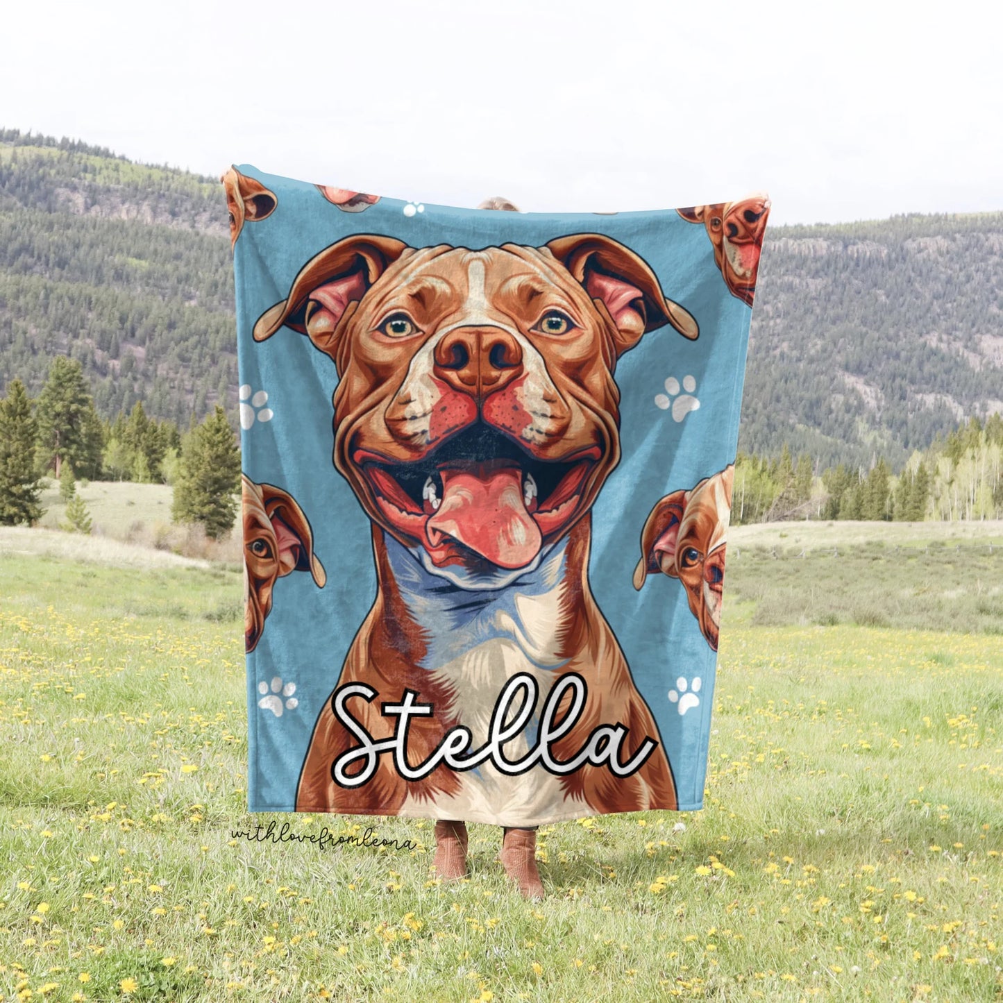 Personalized Pitbull Blanket | Custom Name Gift for Pitbull Lovers