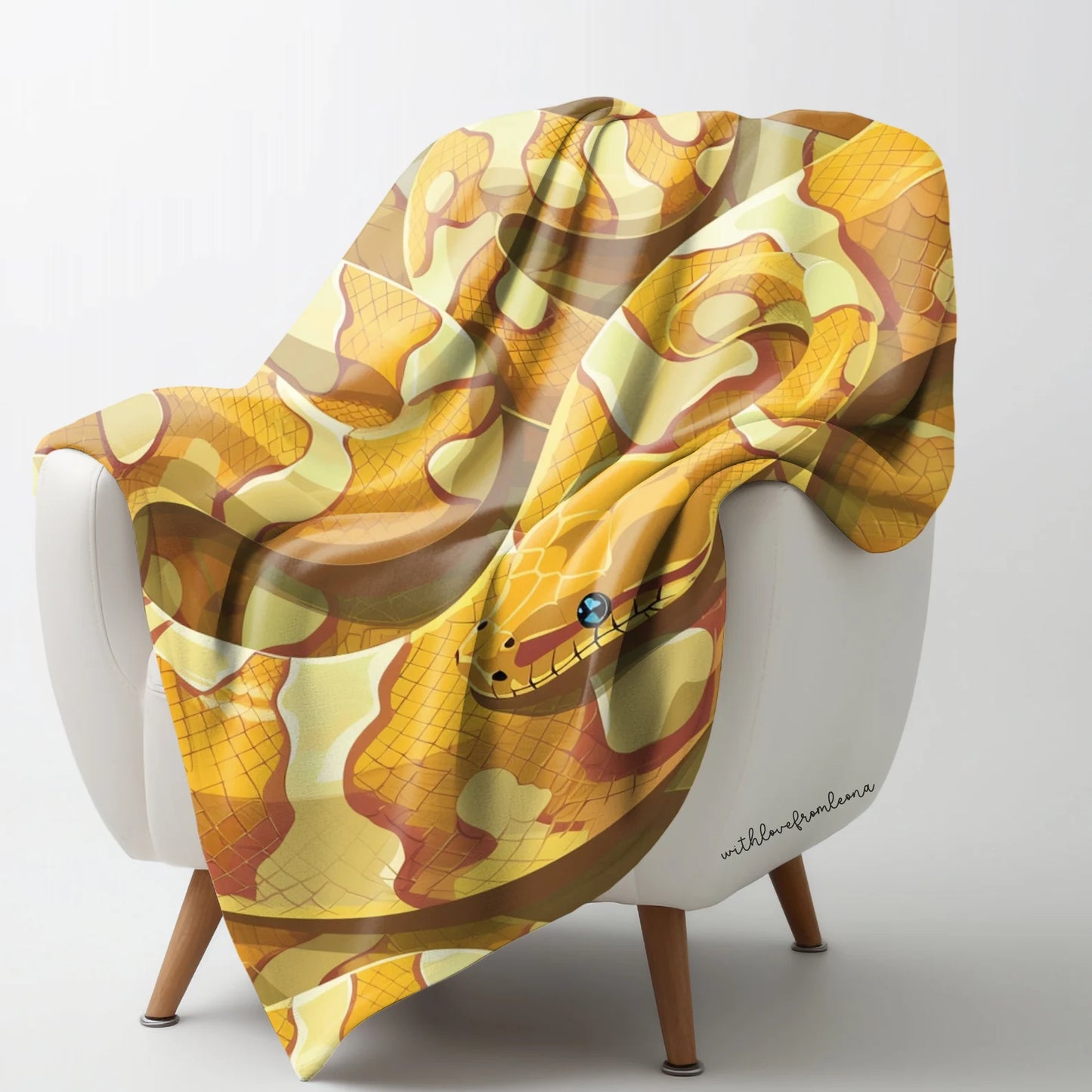 Personalized Banana Ball Python Blanket | Custom Name Gift for Banana Ball Python Lovers