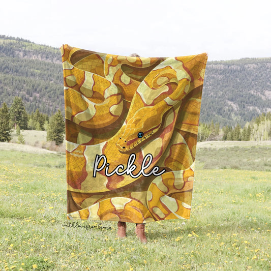 Personalized Banana Ball Python Blanket | Custom Name Gift for Banana Ball Python Lovers