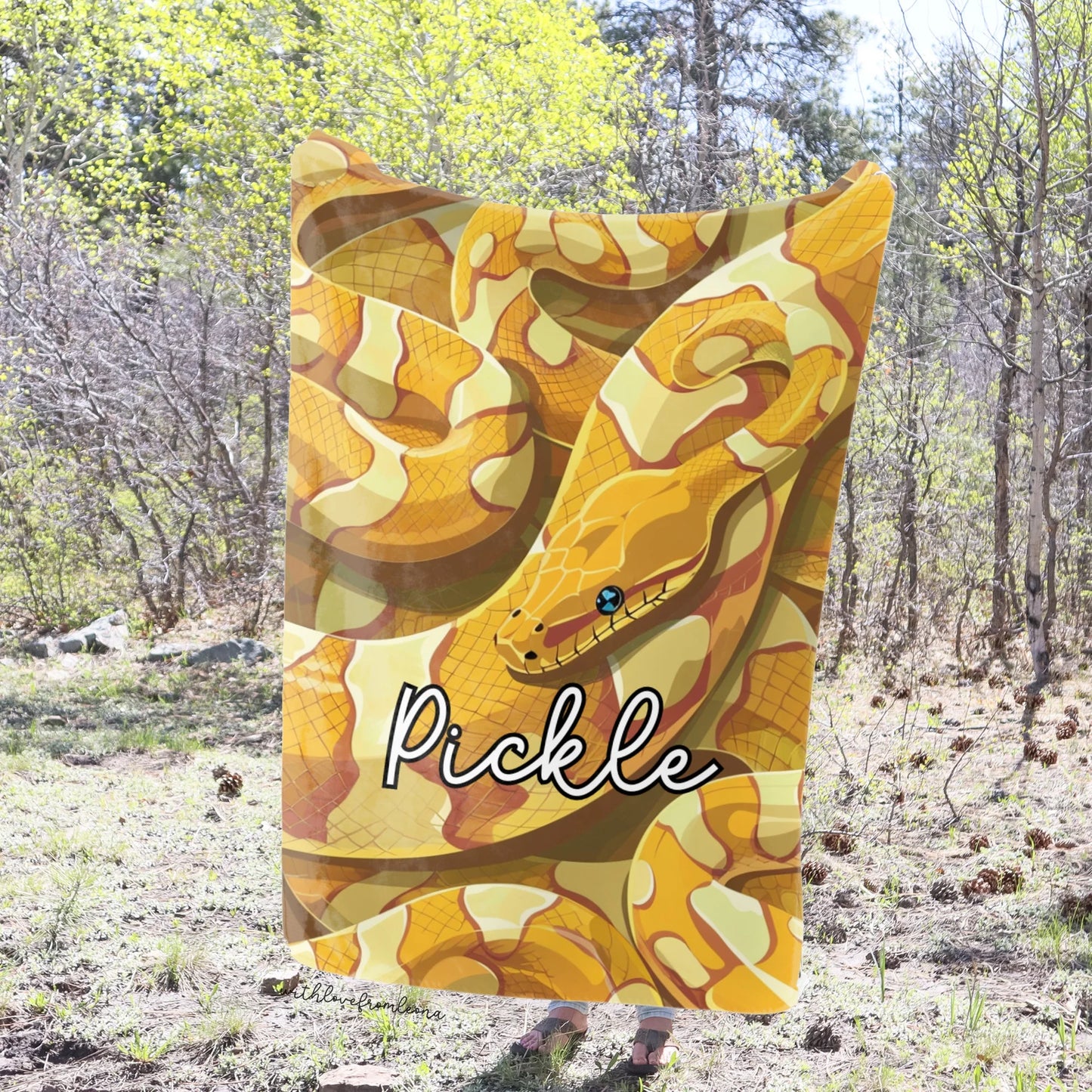 Personalized Banana Ball Python Blanket | Custom Name Gift for Banana Ball Python Lovers