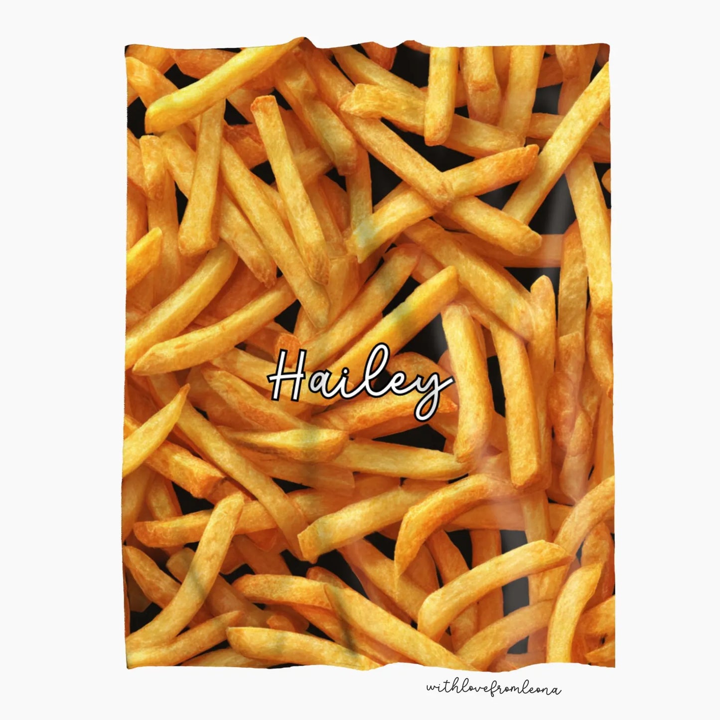 Personalized French Fries Blanket | Custom Name Gift for French Fries Lovers