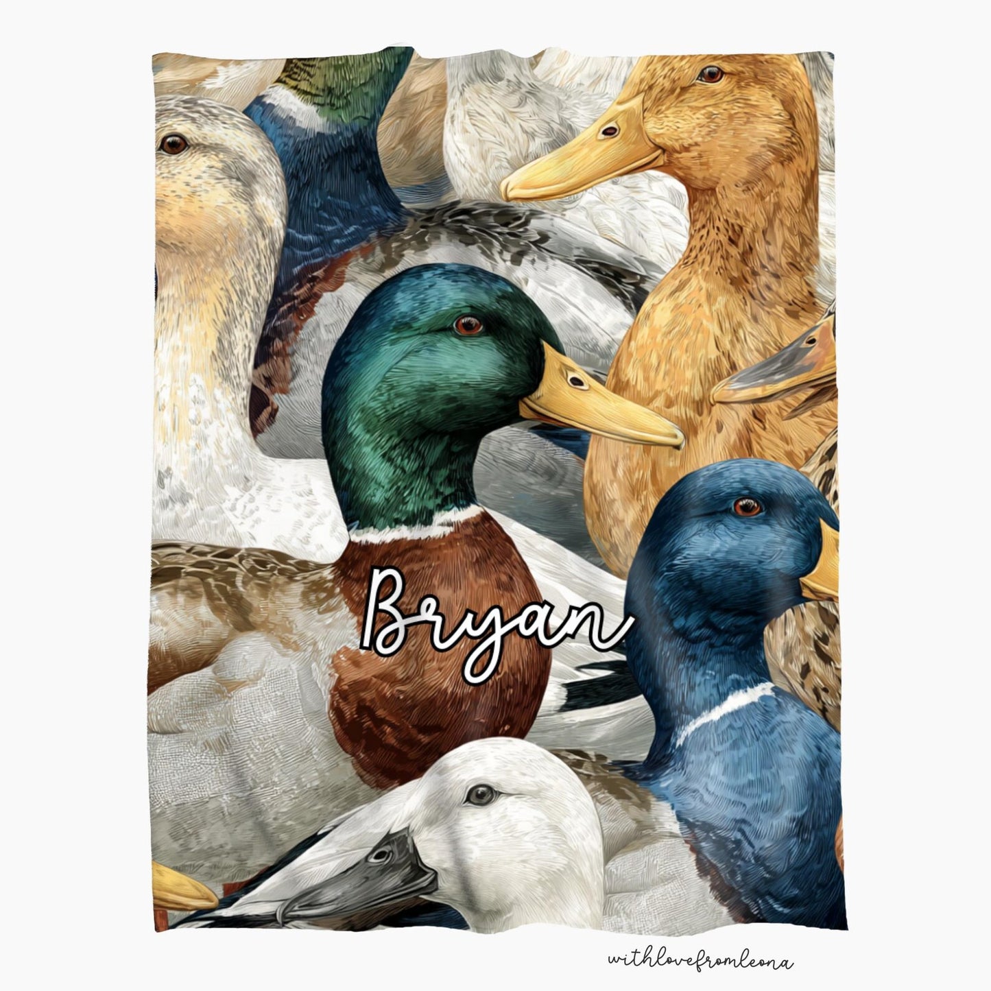 Personalized Ducks Blanket | Custom Name Gift for Duck Lovers