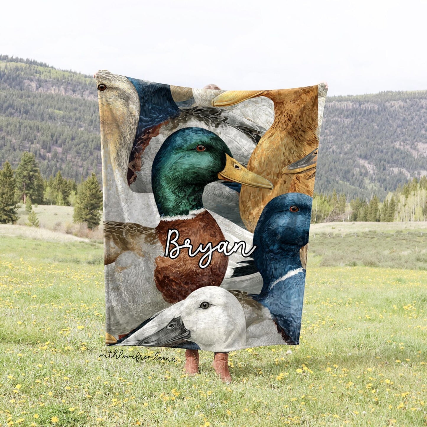 Personalized Ducks Blanket | Custom Name Gift for Duck Lovers