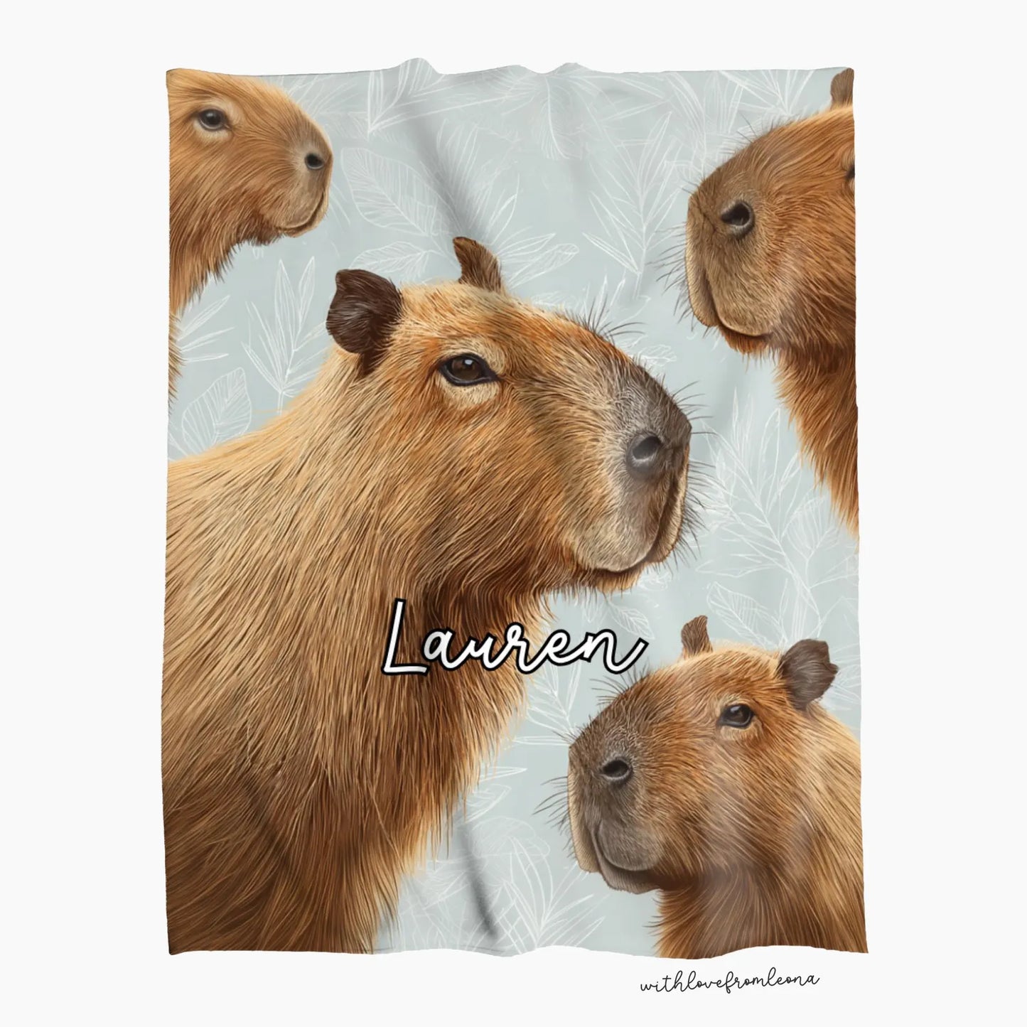 Personalized Capybara Blanket | Custom Name Gift for Capybara Lovers