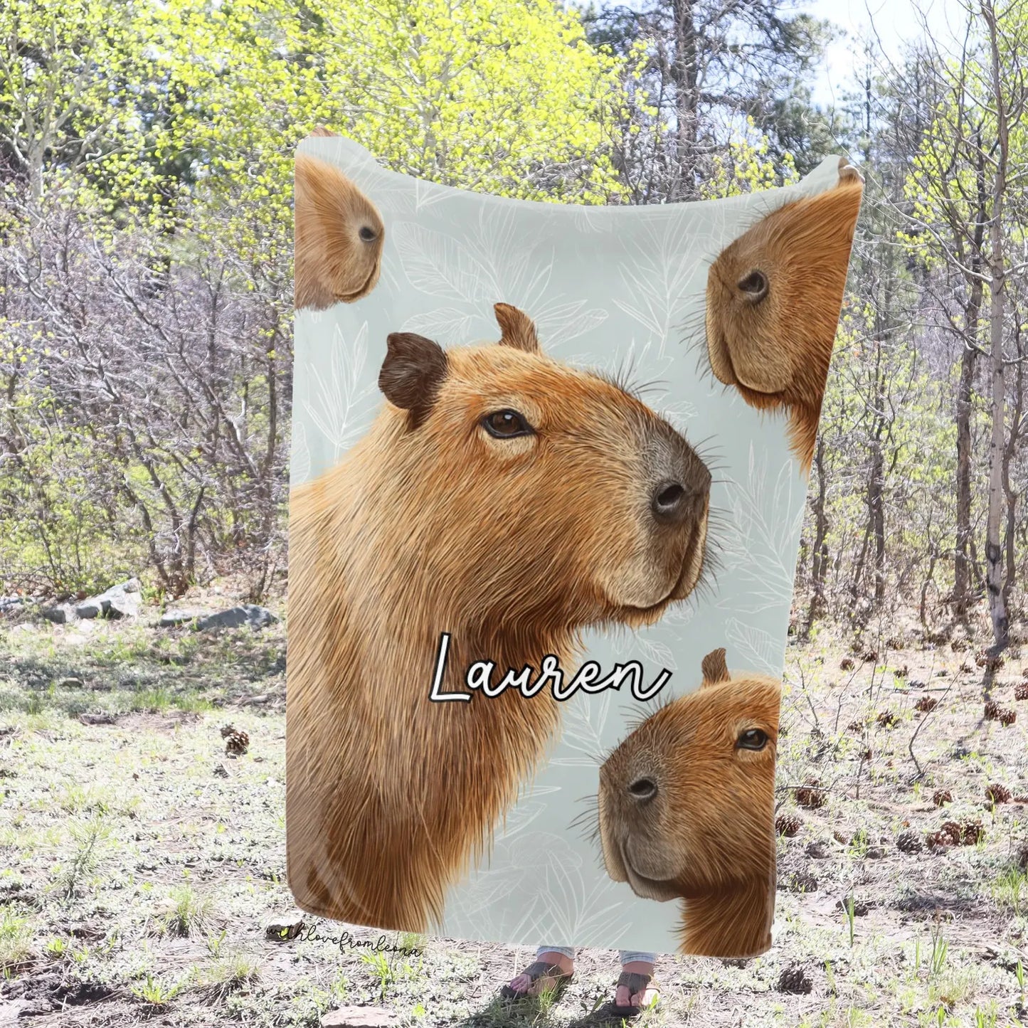 Personalized Capybara Blanket | Custom Name Gift for Capybara Lovers