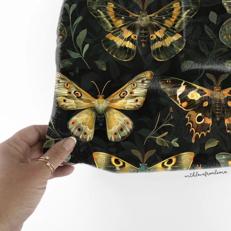 Personalized Moths Blanket | Custom Name Gift for Moth Lovers