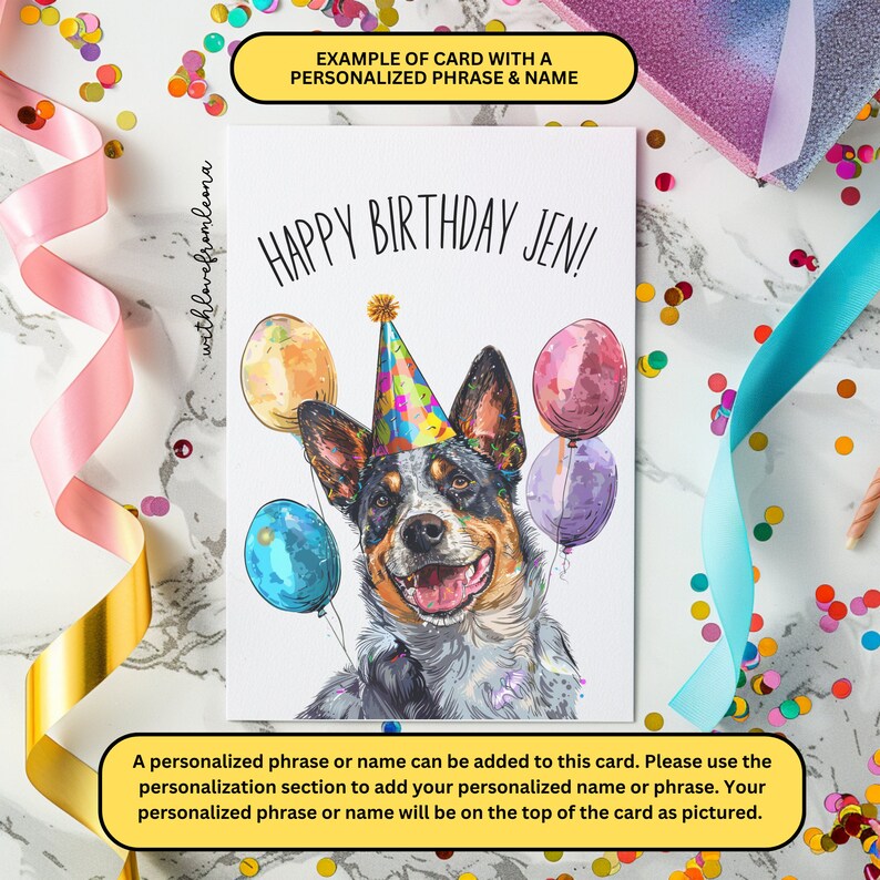 Australian Cattle Dog Birthday Card