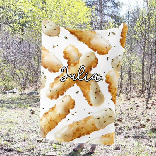 Personalized Mozzarella Sticks Blanket | Custom Name Gift for Mozzarella Stick Lovers