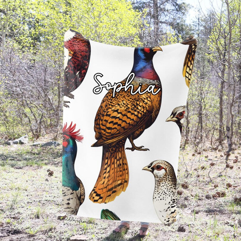 Personalized Pheasant Blanket | Custom Name Gift for Pheasant Lovers