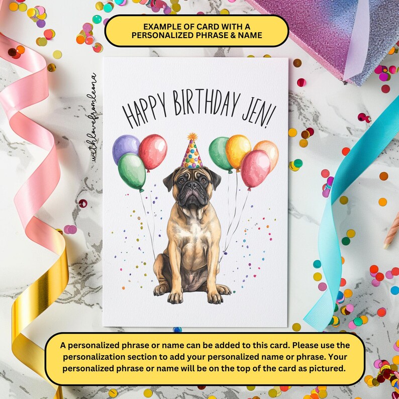 Bullmastiff Birthday Card