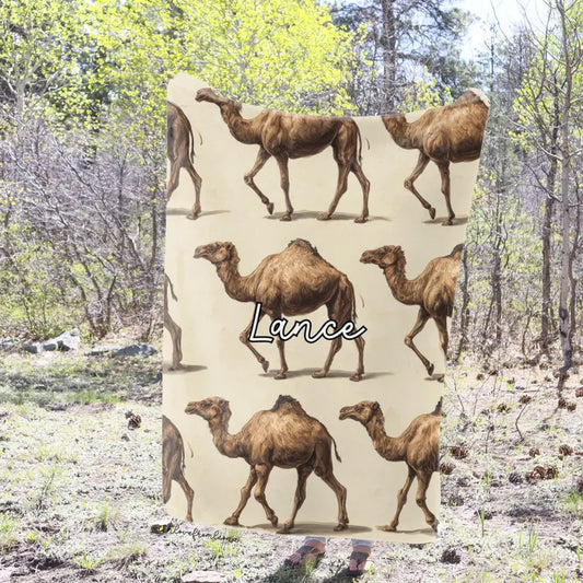 Personalized Camels Blanket | Custom Name Gift for Camel Lovers